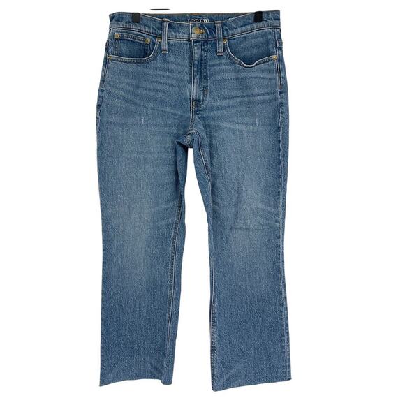 J.Crew 9'' Demi Boot Crop Jean in Clyde Wash Medium Blue Size 28 - Picture 4 of 10